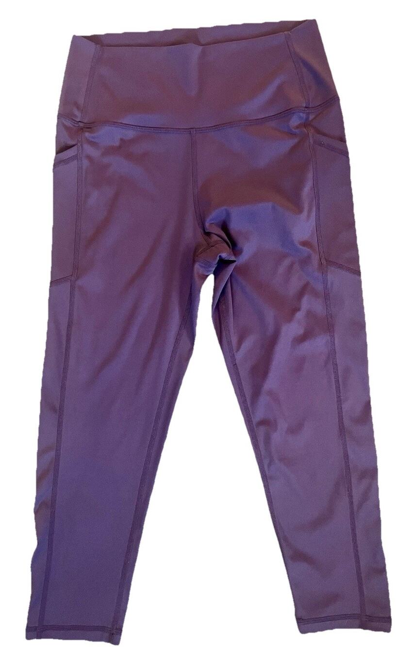 ZYIA Active Pocket Leggings Sz 8-10 Purple Athleisure Yoga Gym Stretch Training